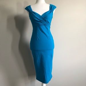 Pinup Girl Clothing Blue🦋Wiggle Dress